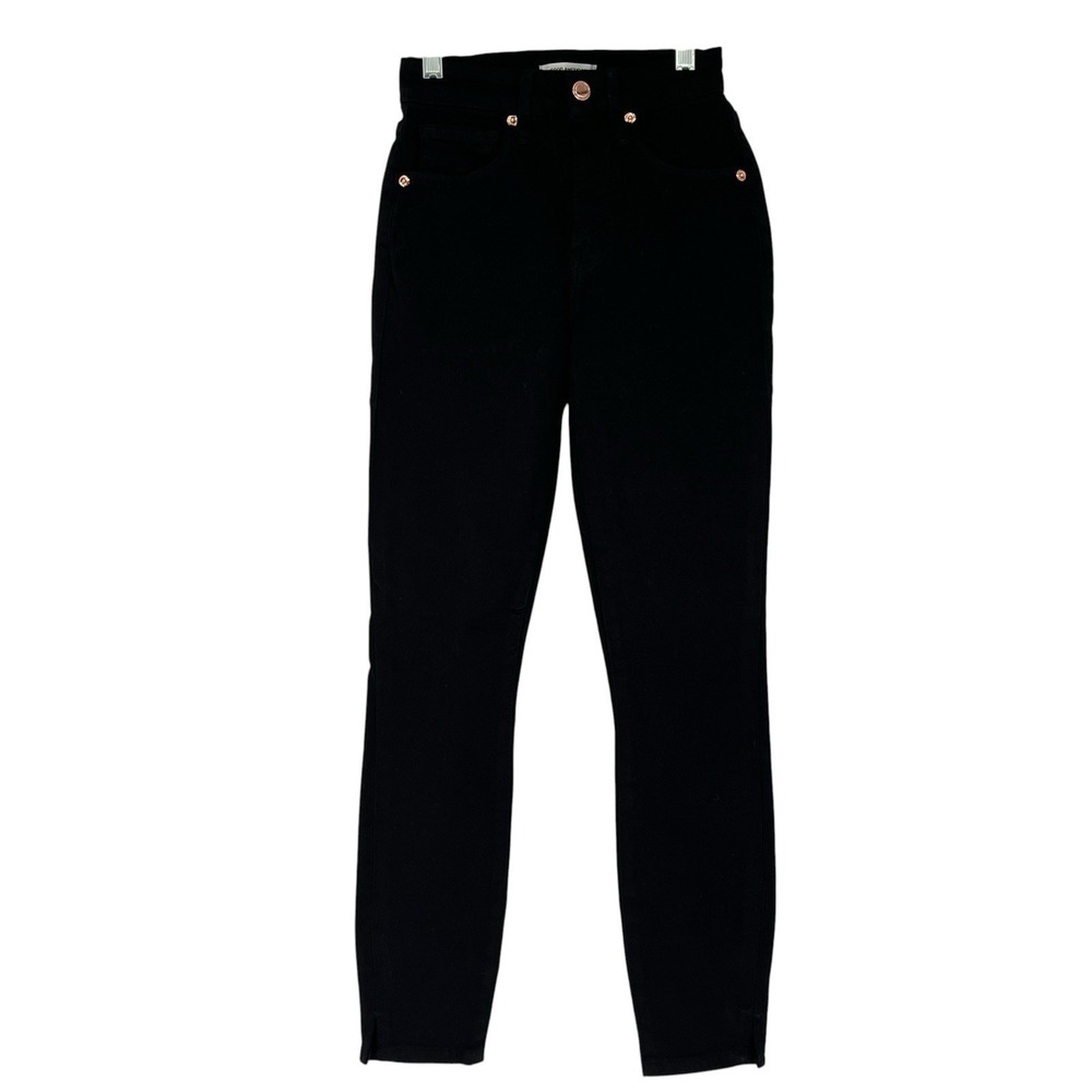 Good American Good Waist Crop Jeans Size 24 Black High Rise Skinny Stretch